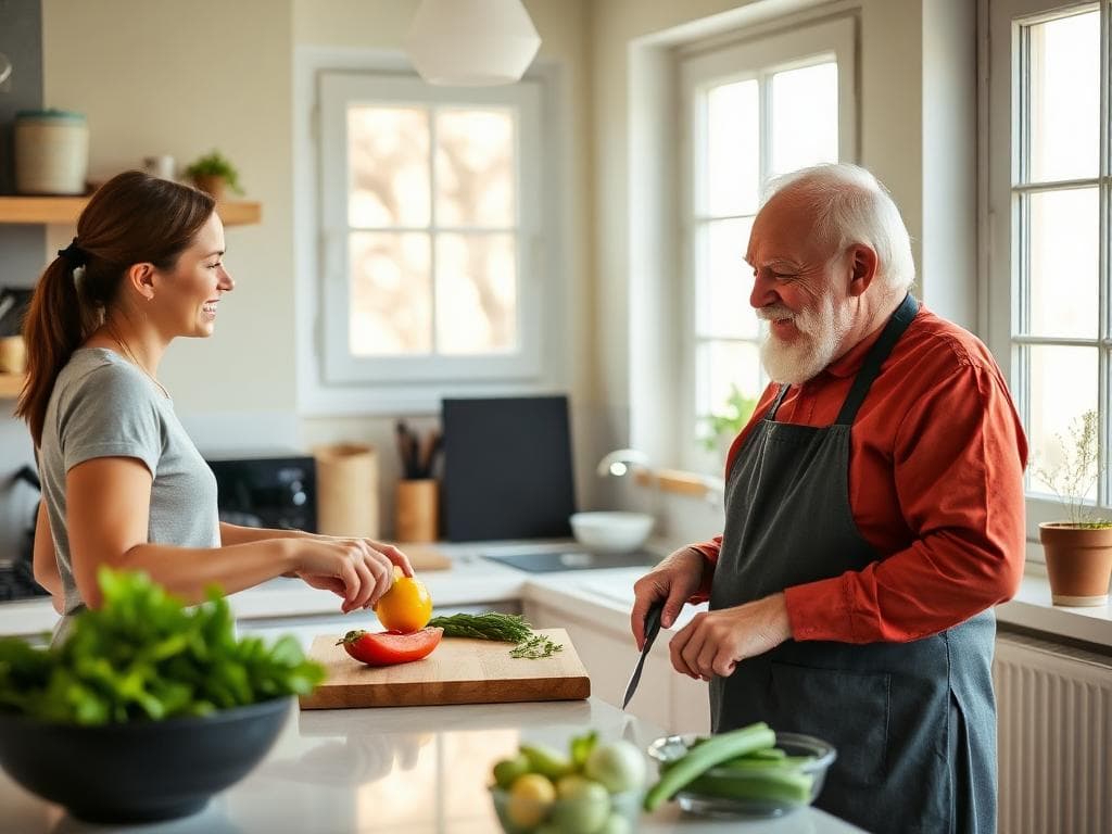 Kochen mit Senior